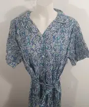 Metcalf Paisley Womens House Dress Sz 20