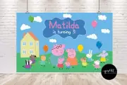 Personalised Peppa Pig Banner / Party Backdrop Birthday Poster *DIGITAL FILE*