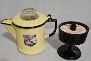 Vintage Lisk Quality Enameled Ware YELLOW Coffee Pot small NEW