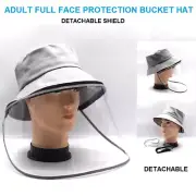 Adult Full Face Cover Fisherman Bucket Sun Hat With Detachable Shield Protection