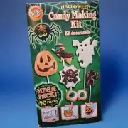 Vintage Wilton HALLOWEEN Candy Making Kit Spiders Bat Pumpkin Ghost Suckers