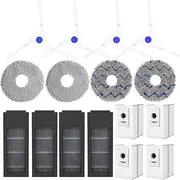 Replacement Parts Compatible with ECOVACS DEEBOT X2 Omni/ X2 Comb X2 Pro Vacuum Cleaner. 4 Side Brush,4 Hepa Filters,4 Mop Pads,4 Dust Bag