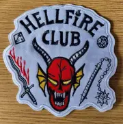 Stranger Things White Hellfire Club Gaming Large patch 4 3/4 inches