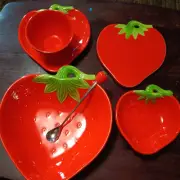 Vintaga Strawberry Fruit Bowl, jam bowl, teacup wall plate Pier 1 imports