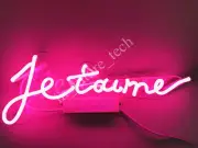 Je t'aime Acrylic 14" Neon Light Sign Lamp Bedroom Wall Decor Gift Bar