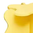 (Yellow)Flower Coffee Table Wooden Rounded Edges Stable Small Coffee A