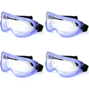 4x Safetyware Ventilated Eye Protection Clear Anti Fog Lab Safety Goggles Glasses Protective Eyewear Bulk