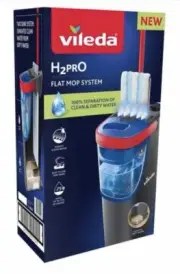 NEW Vileda H2PRO Flat Mop and 2 Tier 1.2L Bucket Seperate Clean & Dirty Water