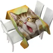 Funny Cat Designs Freaked Out Kitten Tablecloth