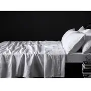 100% Linen White Sheet Set