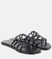 [Loewe] Loewe Petal Anagram leather slides AU 8 black