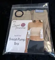 NEW size XXL Secret Treasures breast pump bra hands free beige nursing