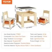 Wooden Kids Activity Table and Chair Set with Storage Bins for Playtime