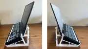 Stand for Blackmagic ATEM Mini Extreme and LCD Monitor w Attachment Slots WHITE