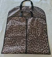 CHICO'S LEOPARD TRAVEL GARMENT BAG FULL ZIP ANIMAL PRINT NWT MSRP $39.50