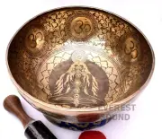 11" Yogi Carving Bowl-Tibetan Handmade Singing Bowl-Deep Sound Vibration Bowl