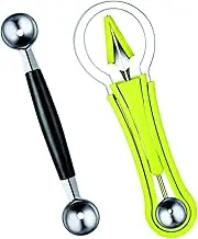 Melon Baller Scoop Set, 4 in 1 Fruit Scooper Fruit Tool Set Melon Baller Carving Knife Fruit Scooper Seed Remover Cutter for Fruit Slicer and Cookie DIY