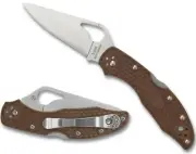 SPYDERCO Byrd Meadowlark 2 Folding 2.9" Plain Blade Brown FRN Handle BY04PBN2