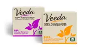Veeda Natural Cotton Tampons, Super, Super Plus, Compact Applicator, 1 Box Each