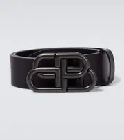 [Balenciaga] Balenciaga BB logo leather belt Inch 36 black