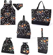 COLORFUL CANDY STYLE NT905100 Kindergarten Entrance School Entrance 6-Piece Set, Lesson Bag, Quilting (Gusseted), Shoe Case, Drawstring Gymnastics Clothes Bag, Lunch Bag, Cup Bag, Small Items, Back