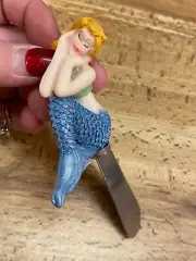 Resin Mermaid Blue Hors devours Snack Knife 5 1/2"