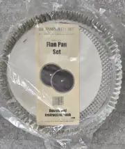 RETIRED Pair Pampered Chef 10" Flan Tart Pie Pan Tin Set #1700 FREE US SHIPPING