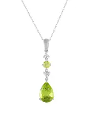 14K 0.05 ct. tw. Diamond & Peridot Pendant Necklace