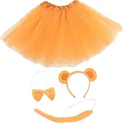 Healeved 1 Set Monkey Costume Tutu with Ears Bowtie and Tail Fun Animal Dress Up Accessories for Themed Parties Halloween Christmas and Performances