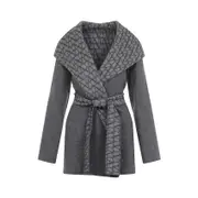 [Valentino] Valentino-Grey Double Virgin Wool Coat-Donna 40 IT