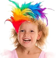 Feather Headband - Colorful Women Headdresses with Lightweight Feathers - Unique Creative Headdresses for Women, Girls, Kids, Females,