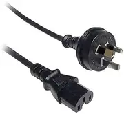 K9HT-2MB 2M High Temp Notched Iec Lead Hot Appliance Cord Iec-C15 High-Temperature, Notched-Type Iec-C15 Connector High-Temperature, Notched-Type Iec-C15 Connector, Australian 3-Pin Mains Plug