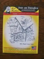 Aunt Martha's Hot Iron Transfers #3052 Playful Cocker Puppy NEW
