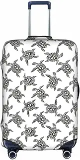 [pvinnk] Animals Sea Turtles Print Protective Luggage Cover Elastic Washable Suitcase Travel Gear Protector, White, Small
