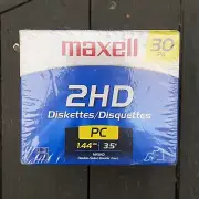 Maxell 30 Pack 2HD Diskettes/Disquettes PC 1.44MB 3.5” MF2HD Double-Sided/Face
