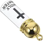 CORHAD Drink Bottle Glass Holy Water Container Catholic Baptism Holy Water Bottle Keychain Pendant Charm