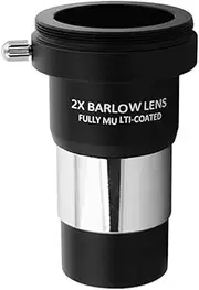 Barlow Lens 2X, Bysameyee 1.25 Inch Fully Multi-Coated Metal Barlow Lens with M42 Thread Camera Connect Interface for Telescope Eyepiece (2X)