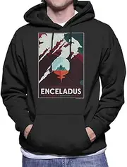 [NASA] Enceladus Interplanetary Travel Poster Men's Hooded Sweatshirt