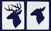 Buck-Doe Deer Head Stencils S-Mylar 2 Piece-14 Mil Large - Painting /Crafts/ Tem