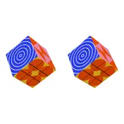 2PK Mustard Hypno Cube Trippy Patterns Puzzle Kids/Children Brain Teaser Toy