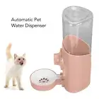 (Pink)Pet Water Dispenser Dog Cat Water Dispenser Hanging 600ML Easy To Clean