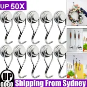 UP 50X Strong Magnetic Hook Heavy Duty Hanger Swivel Swing Neodymium Magnet Hook