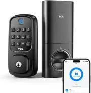 Smart Lock Deadbolt Fingerprint Keyless Entry with Keypad Built-in WiFi Black