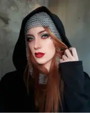 Chainmail Coif Aluminum Ladies Hood Medieval Reenacment Armor Costume
