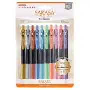 Zebra Gel Ball Pen SARASA Clip 0.5mm Decoshine 10 Color Set JJ15-10C-SH Japan