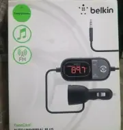 Belkin Connect TuneCast in-Car 3.5mm Audio Jack to FM Transmitter for Car Black
