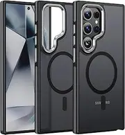 [RUNGOS] Magnetic for Samsung S22 Ultra Case MagSafe [Translucent Matte, Anti-Slip Grip, Gorgeous Camera Bezel] 12Ft Drop Tested Shockproof for Samsung Galaxy S22 Ultra Case, Strong Magnetic Phone Case