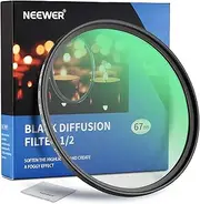 NEEWER 67mm Black Diffusion 1/2 Filter Mist Dreamy Cinematic Effect Filter Ultra Slim Water Repellent Scratch Resistant HD Optical Glass, 30 Layers Nano Coatings for Video/Vlog/Portrait Photography