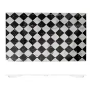 Melamine 530x325mm Plastic Tray Plate Platter Faux Marble Checker Serving