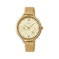 在飛比找PChome24h購物優惠-【CASIO SHEEN】冬季花卉多層次浮雕優雅時尚米蘭腕錶